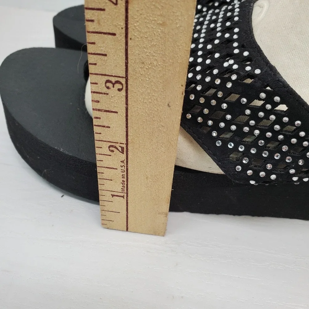 Skechers‎ Yoga Foam Beeded Flip Flops Womens 9 Boho Fast Shipping